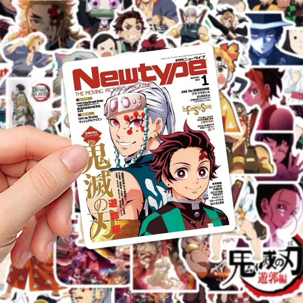 10/30/50pcs Cool Cartoon Demon Slayer Stickers Tengen Tanjirou Nezuko Anime Decals for Kids Toys DIY Phone Laptop Helmet Sticker