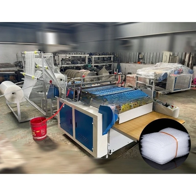 Bubble machine produces automatic gluing bubble film bag making equipment