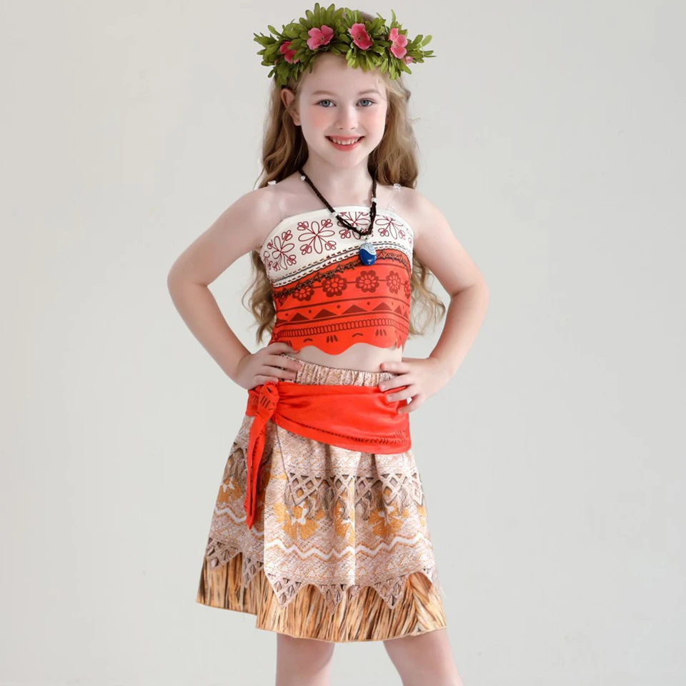 Carnival Disguised Child New Princess Moana Costume Summer 2025 Fancy Girl Clothes Children Role Play Masquerade Party Costume