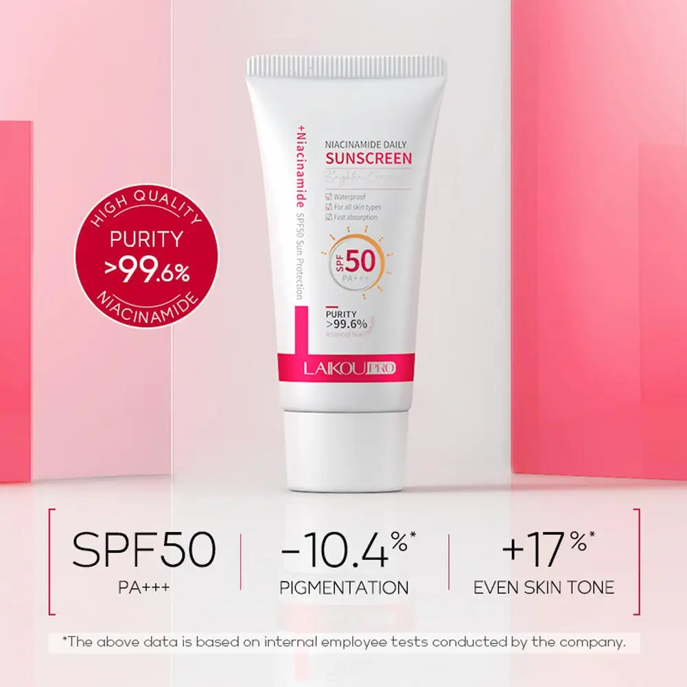 SPF50 PA+++ Sunscreen Lotion Niacinamide Brightening Daily Sun Protection Waterproof Fast Absorption Sun Lotion for All Skin