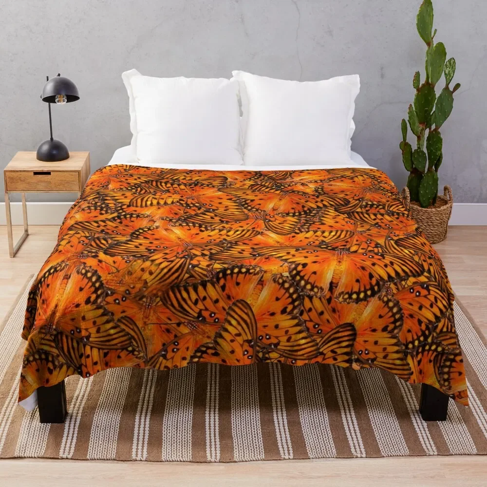 

Gulf fritillary butterflies Throw Blanket Tourist Sofa Quilt Soft Beds Blankets Sofas Of Decoration Blankets