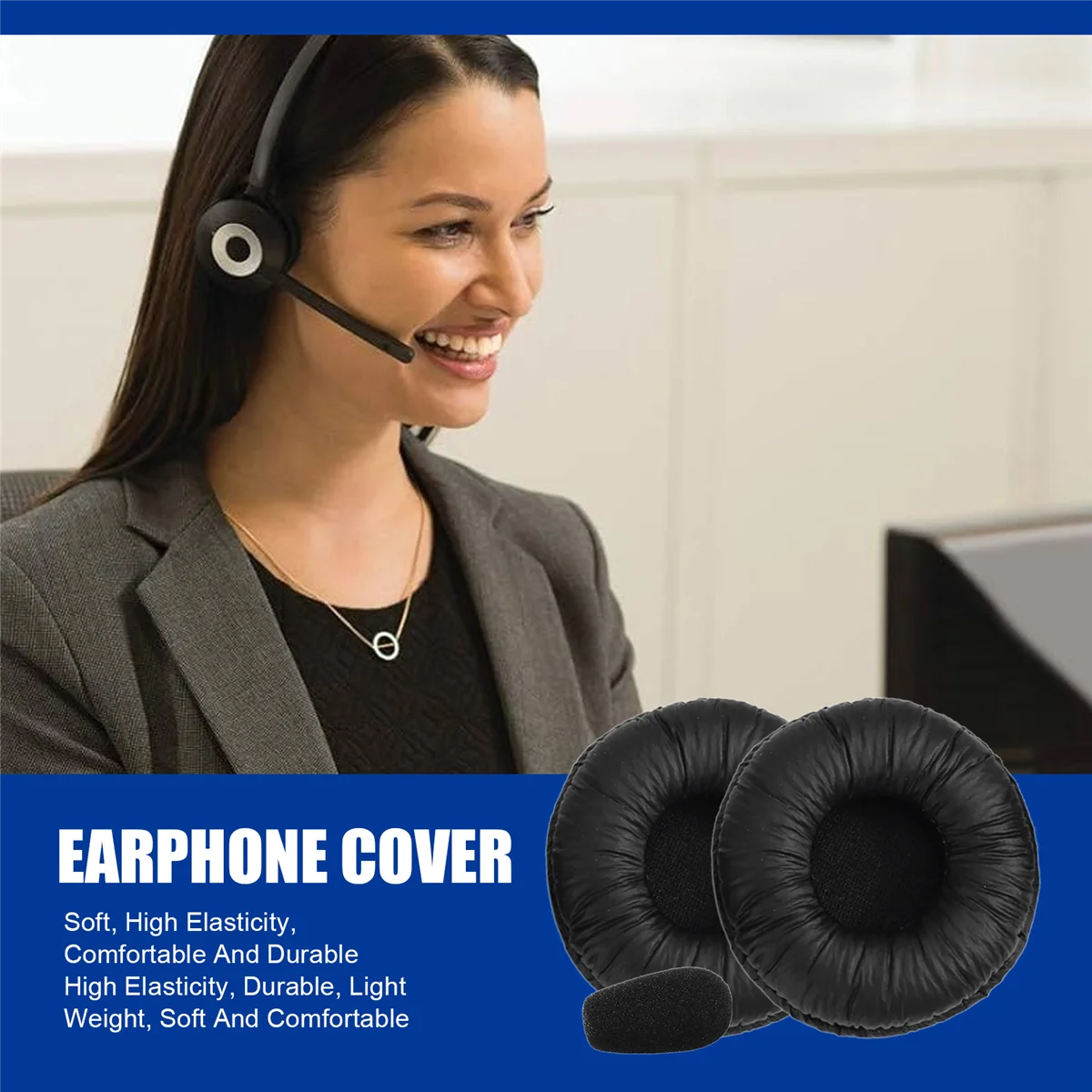 Almofadas para fone de ouvido abkm, capas de substituição para fones de ouvido jabra pro 920 930 935 9450 9460 9465 9470