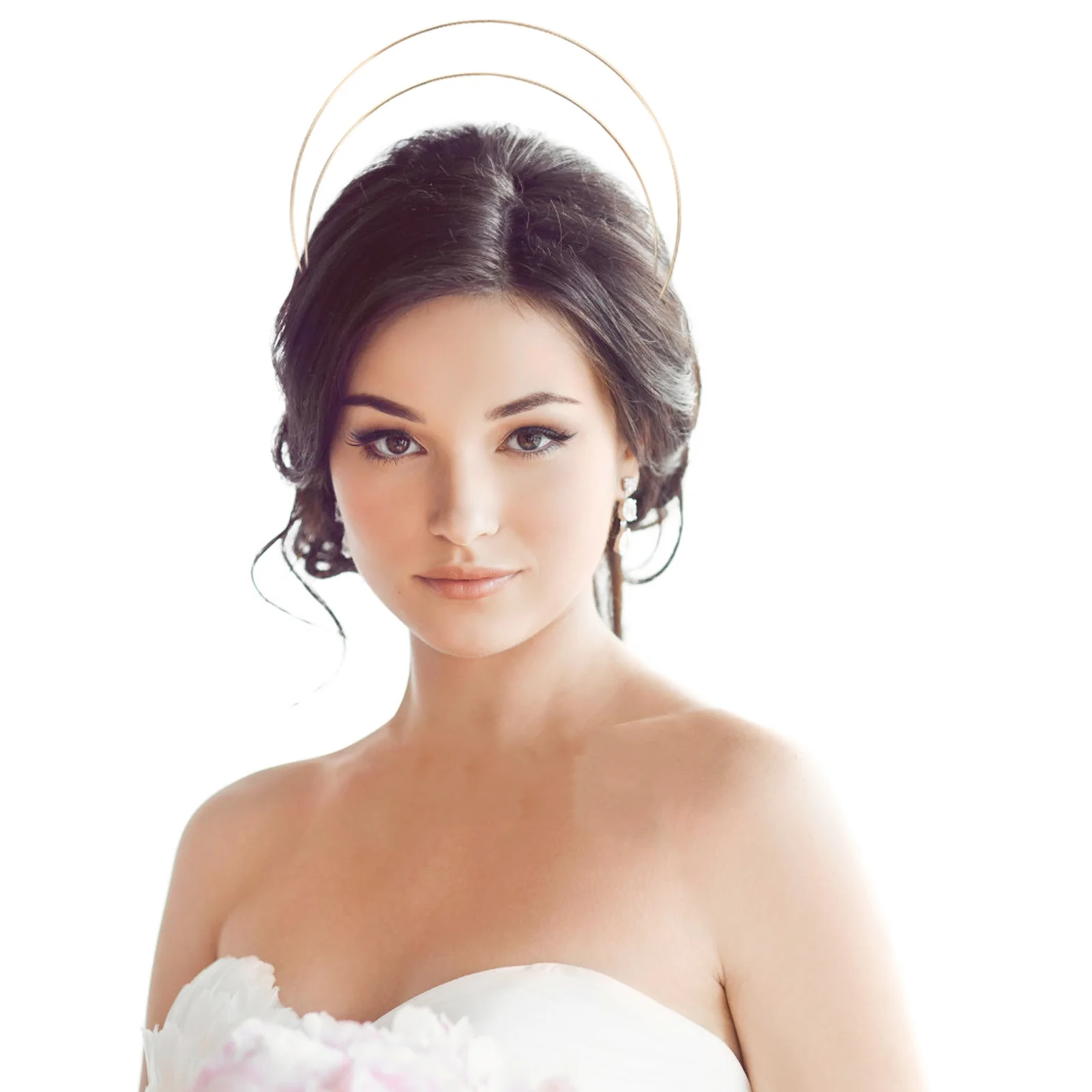 

Headpiece Elegant Metal Double Layer Headband for Halloween Cosplay Bridal Wedding Angel Costume Accessories