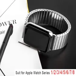 Elastic Watchband For IWatch 49mm 38 40 44 42mm Stainless Steel Band For Apple Watch Series 10 46mm 6 5 4 SE 9 8 7 41 45mm Strap