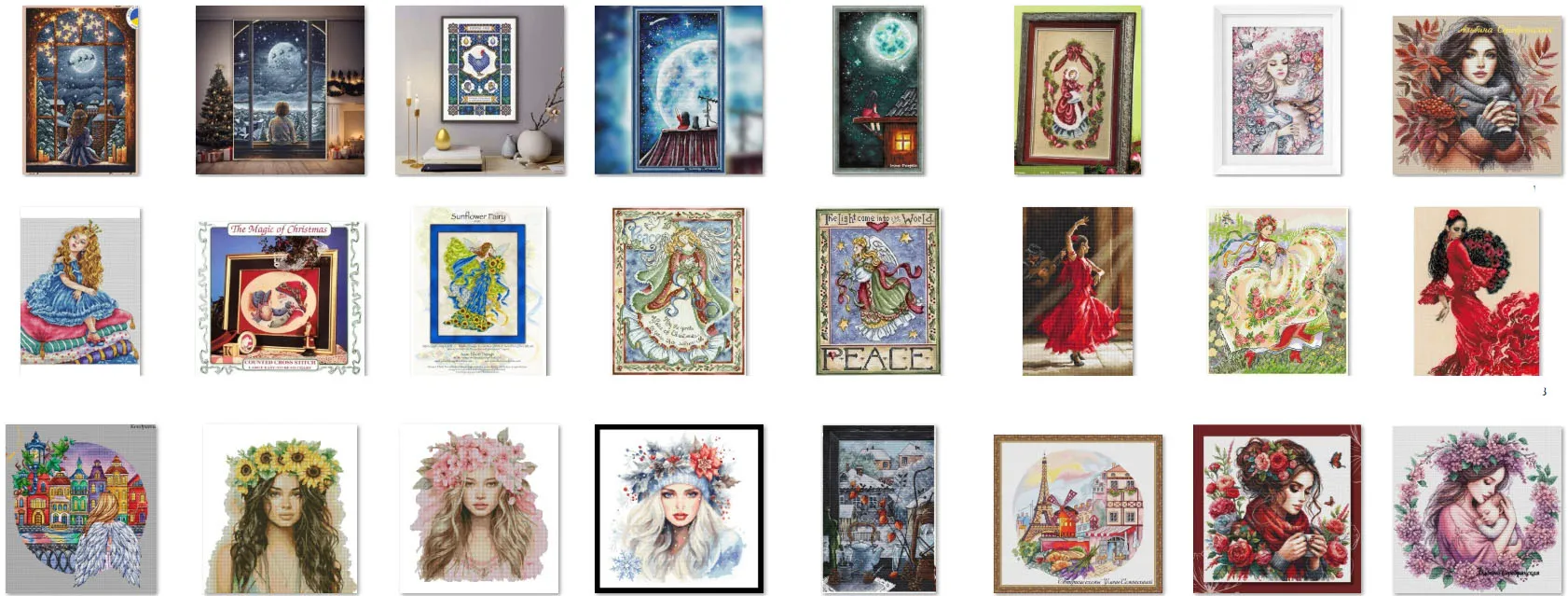 Cross Stitch Embroidery Kits DIY Landscape Garden  Needlework Ecological Cotton Thread  Home Decoration Christmas Eve Boy 40-55