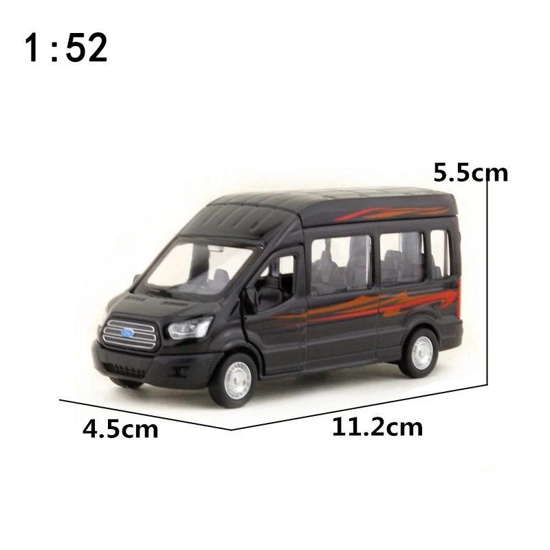 Caipo Scala 1:52 Transit China Police MPV Pull-back Diecast Model Car per collezione, regali e decorazioni