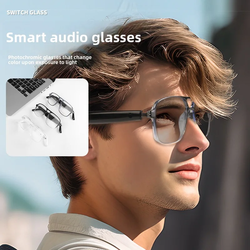 

Smart Bluetooth glasses with color-changing lenses for listening to music, making calls and protecting from the sun