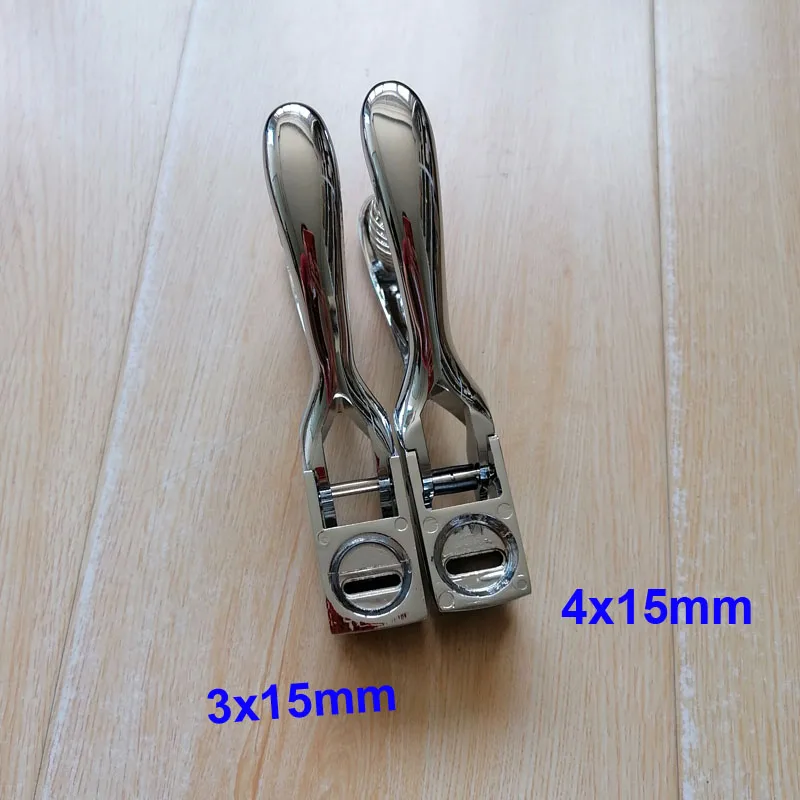 Silver Leather Hole Puncher Plier Metal Hand Slot Punch for ID Card Photo Badge Tag Tool Fastening Strap Embossers