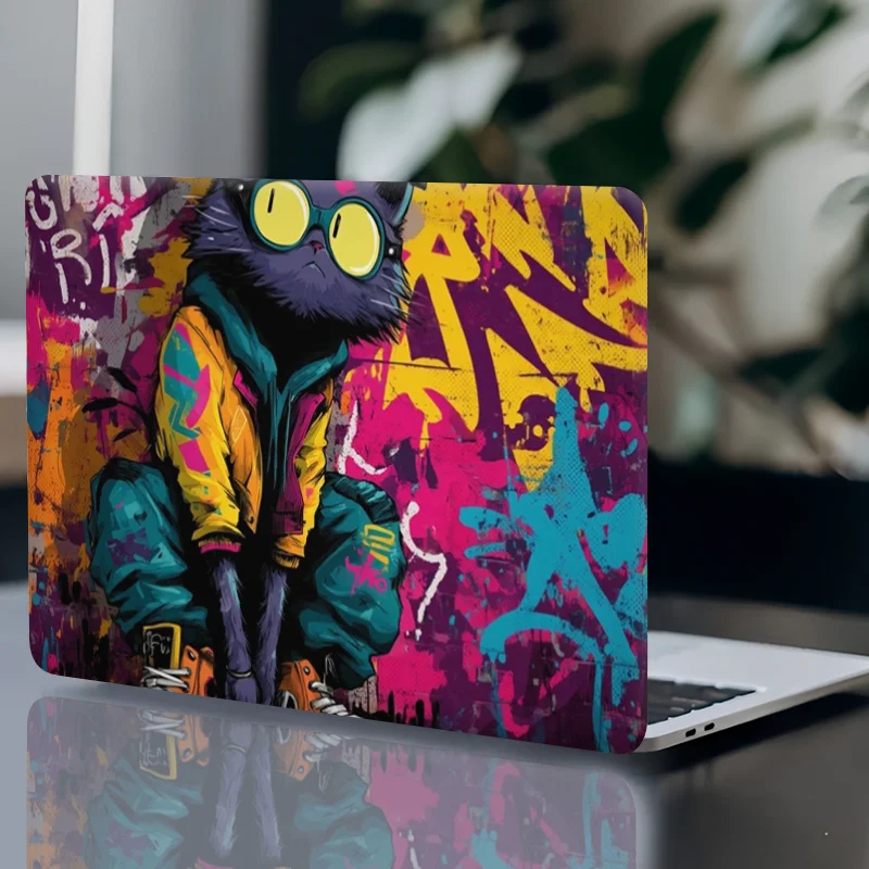 2 Pieces Fashionable Owl Design Laptop Protective Sticker  Scratch resistant Wear-resistant Self-adhesive Easy To Install