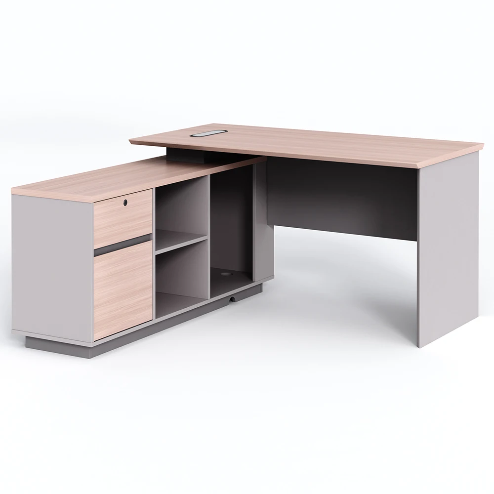 

Modern Design Office Table Customized Wooden Executive Desk L- Shaped Luxury Desk for Ceo Boss Factory Table