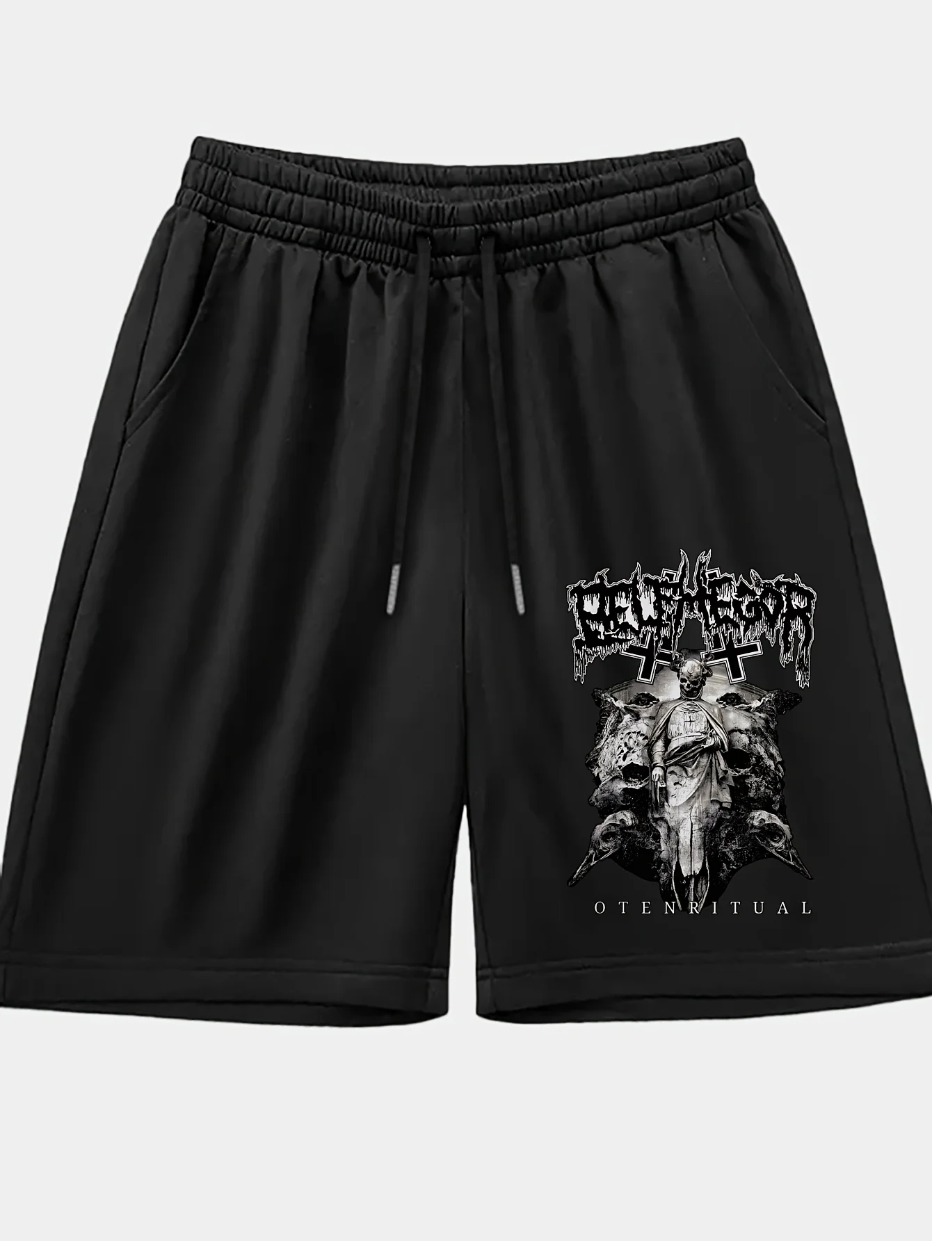 

Шорты с принтом в виде статуэтки черепа и эффектом капель, повседневные шорты с карманами и завязками, летние, для фитнеса на открытом воздухе