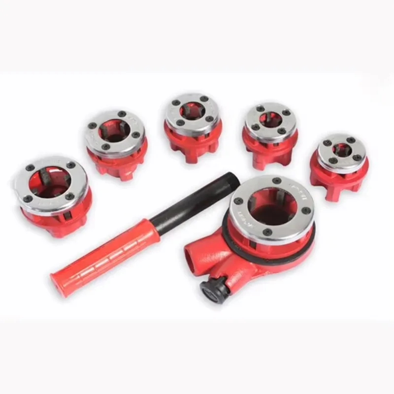 Herramienta Manual de roscado de tubos de grado Industrial con 3 troqueles, herramientas manuales para tubos de 1 1/4 "-2", soporte personalizado OEM y ODM