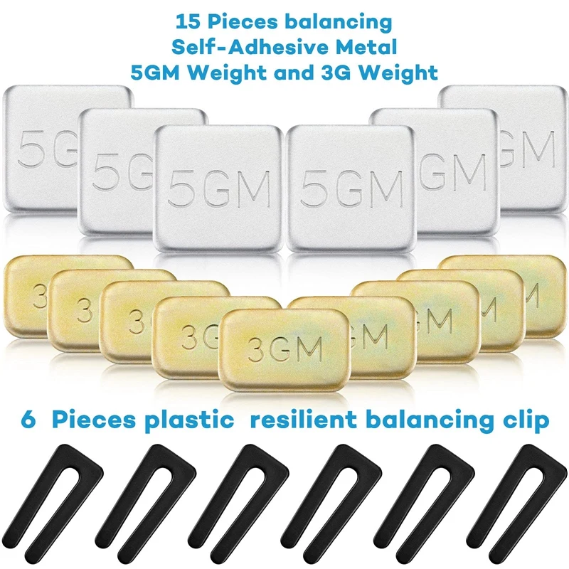 6 Sets Of Ceiling Fan Blade Balancing Kit Fan Weight Balancing Kit Include Self-Adhesive Metal 5G Weight And 3G Weight