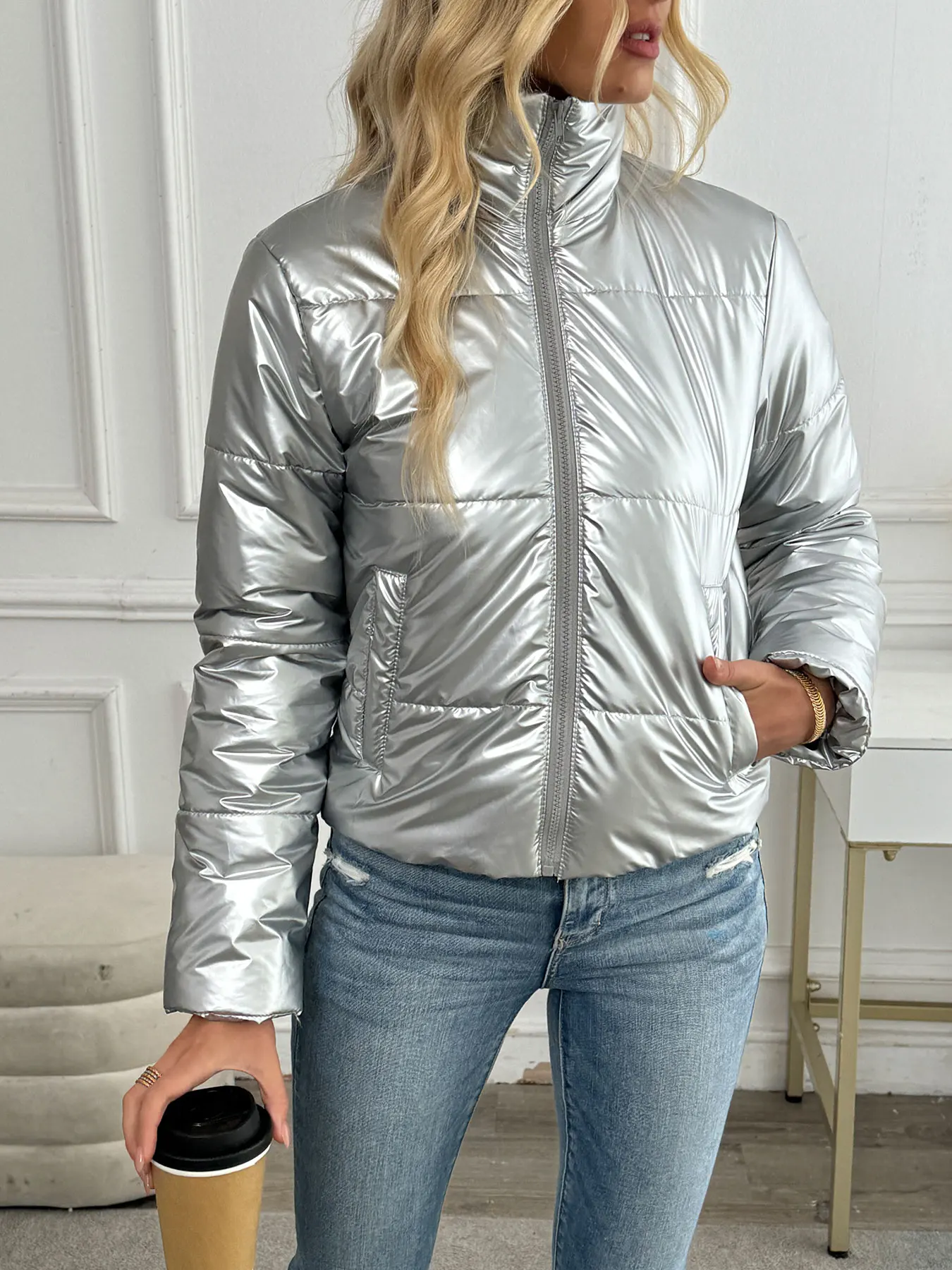 

Winter New Women Coat Streetwear Fashion Long Sleeves Zippers Casual Slim Coat Solid Sexy Elegant Female Versatile Coat Clothing