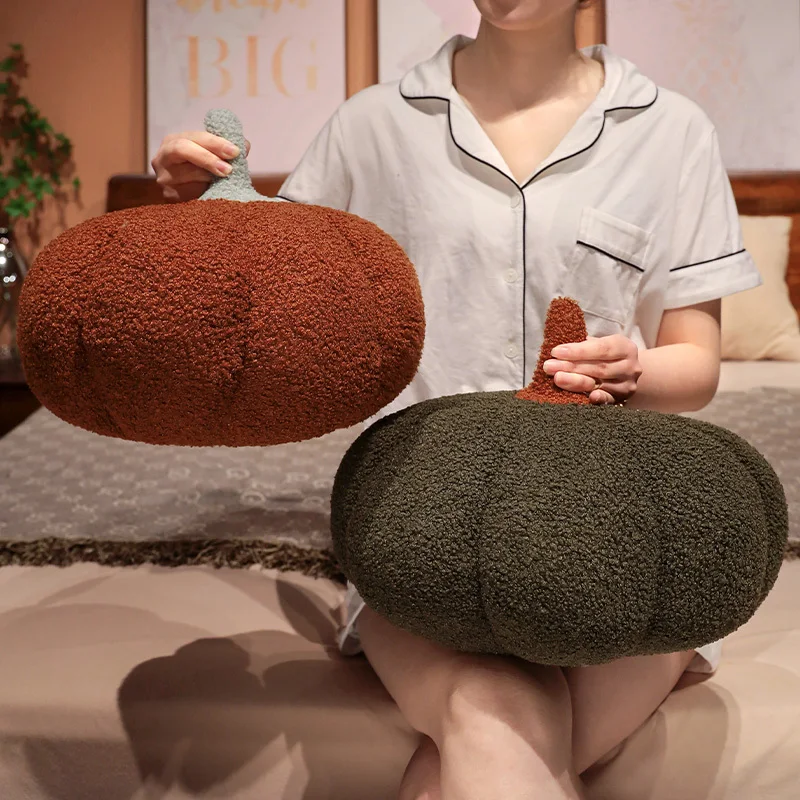 Pumpkin Plush Plant Pillow Stuffed Colorful Round Halloween's Day Party Decor Seat Cushion for Home Sofa Gift