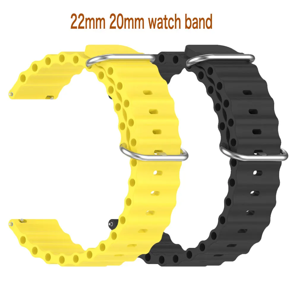 20mm strap For Samsung Galaxy Watch 7 6 4 classic/5-Pro-3/active 2/Gear S3 Silicone Ocean Bracelet Huawei GT2/3 pr 22mm 20 band image 4