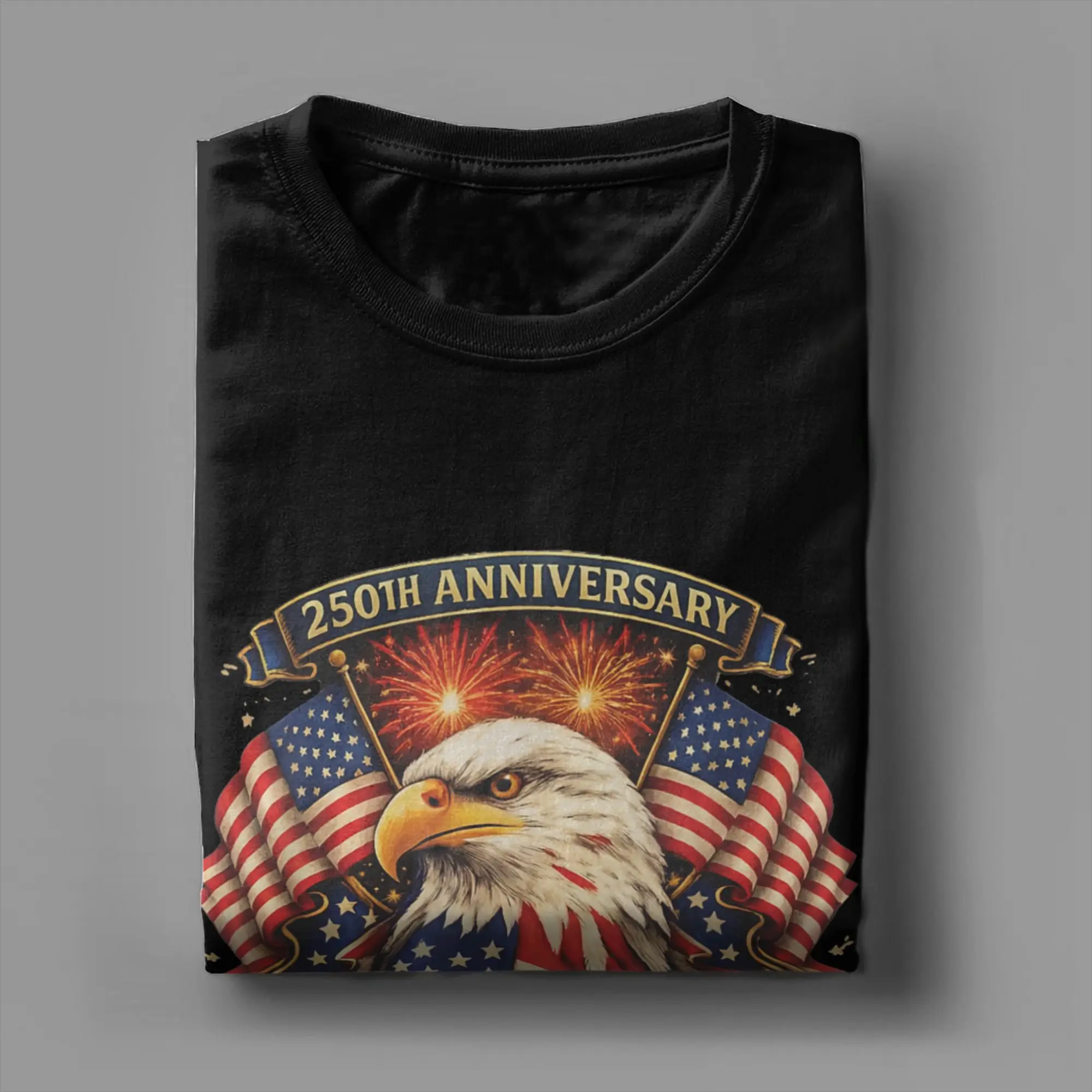 Men's USA 250th Anniversary 1776 2026 T Shirts  Pure Cotton Tops Vintage Short Sleeve Round Collar Tees Birthday Present T-Shirt