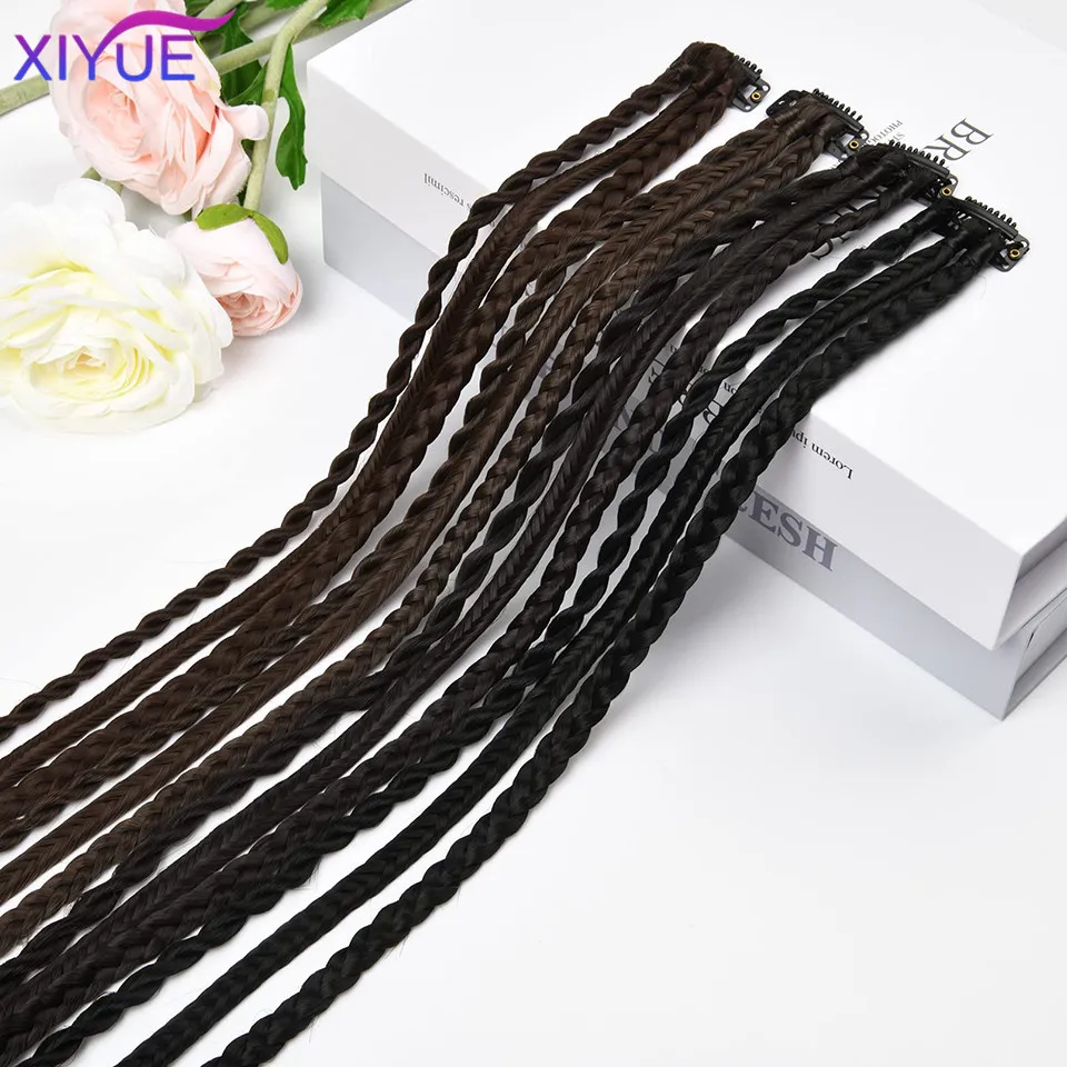 XIYUE-Extensions de cheveux tressés à la mode pour femmes, Tresses à ultraviolets, Tresses à triple tresse, Créoles d\'eau, Naturel, Européen,