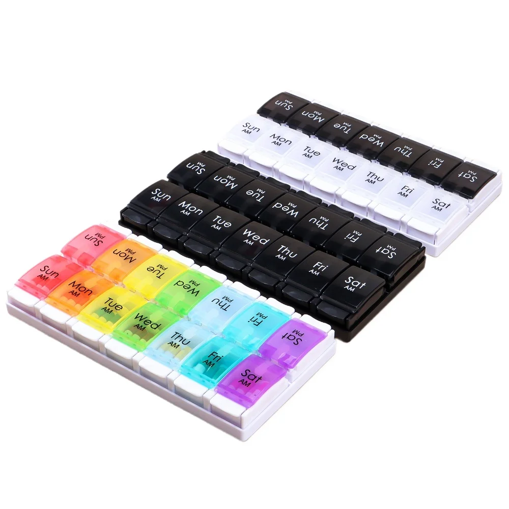 New Premium Weekly Portable Travel Pop-up 7/14/21 Grids Pill Box Medicine Organizer Dustproof Plastic LStorage Case for Vitamin
