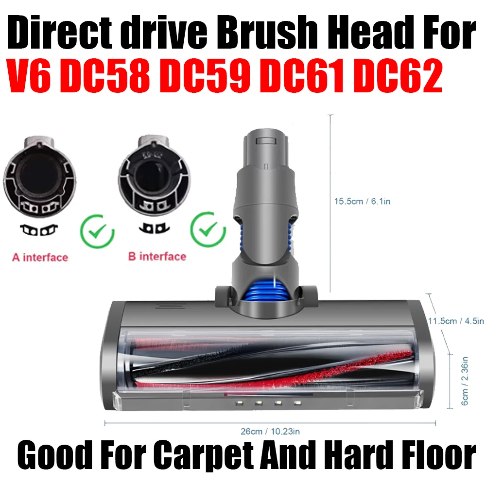 Vervangende borstel en filter voor Dyson V6 V7 V8 V10 V11 V12 V15 DC-serie stofzuigers, voor harde vloeren.