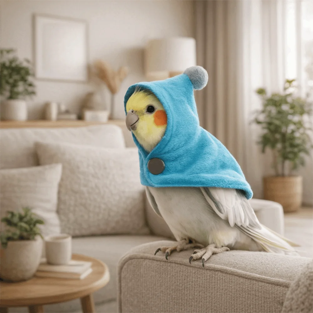 Fashion Windproof Parrot Cloak Thickened Warm Pet Birds Outerwear Buckle Fixing Comfortable Bird Cape Autumn Winter