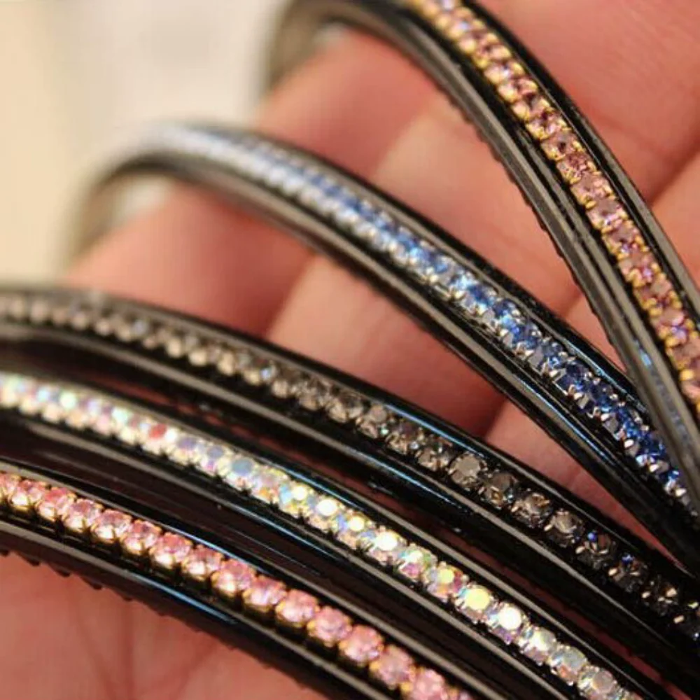 Random 5-Piece S Colorful Rhinestone Thin Headband, Light Luxury Exquisite Style, Suitable for Daily Commute / Flyaway Control