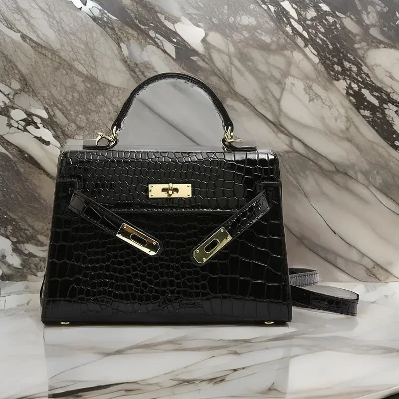 

Retro Textured Crossbody Bag For Women High-End Leather Tote Minimalist Vintage Square Satchel Solid Color Fashion Purse