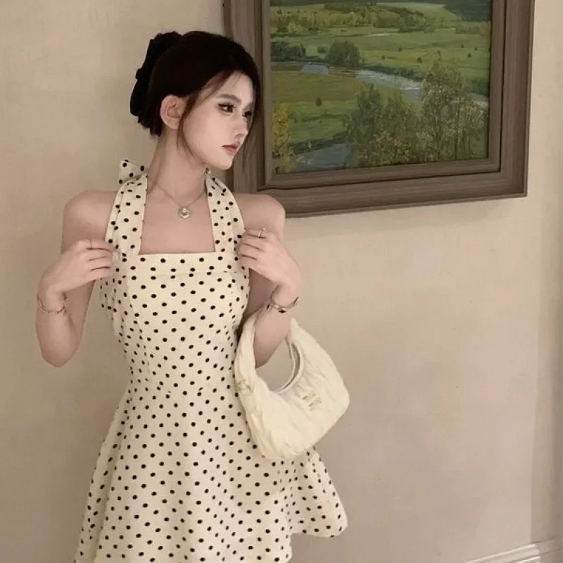 Sexy Dresses Women Summer Bandage-design Y2k French Hepburn Style All-match Mini High Street Hotsweet Temperament Half Sleeve