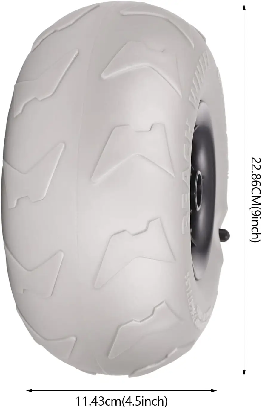 Beach Balloon Wheels 2 Pack 9 In Inflatable Replacement Sand Tire, Kayak Dolly Canoe Fishing Cart DIY Beach Wheels