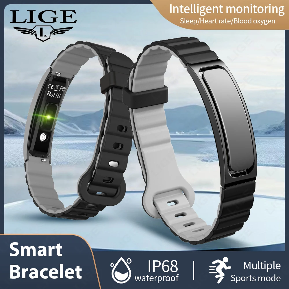 

LIGE New Multifunction Sport Smart Bracelet Men Women Heart Rate Sleep Monitor Remote Camera Control Smart Watch for Android iOS