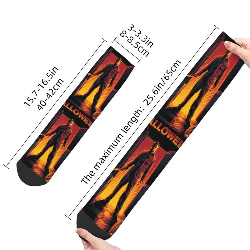 Halloween Horror Movie Men Women Crew Socks Unisex Funny 3D Print Dress Socks