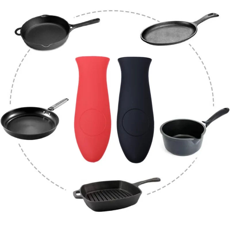 Silicone Pot Handle Cover Antislip Heat Resistant Potholder Insulated Pot Handle Holder Anti-scald Kitchen Cookware Gadgets