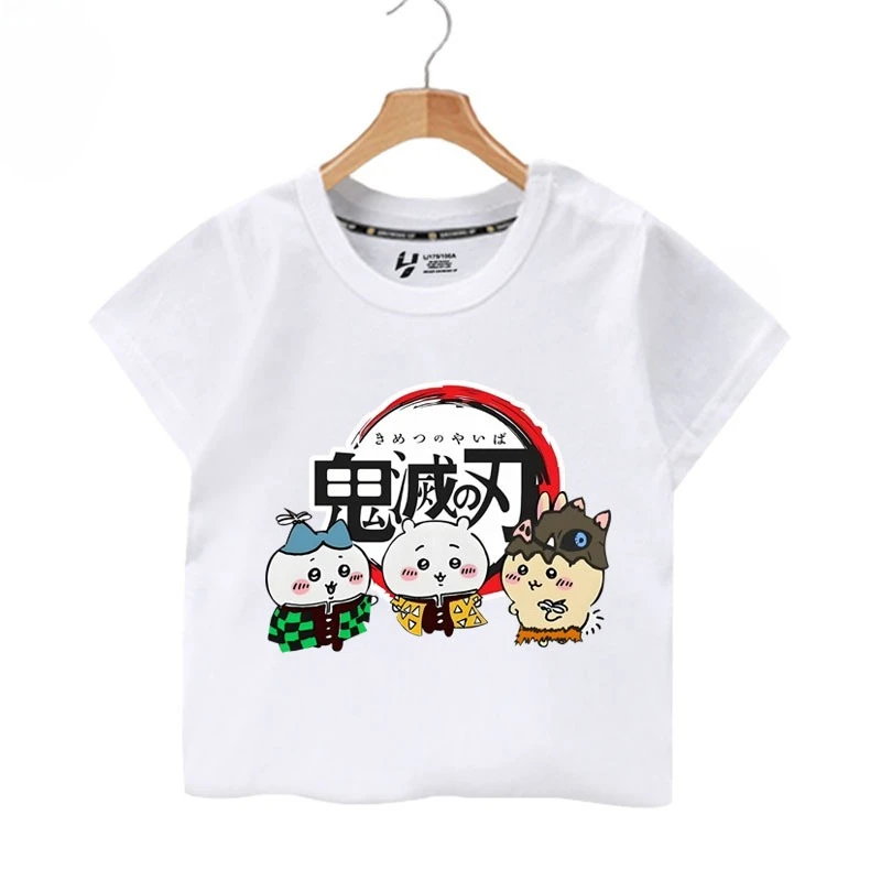 Chiikawa Simple Cartoon Character Graphic T‑Shirt, Unisex Couple Casual Summer Short‑Sleeve Oversized Streetwear Daily Top