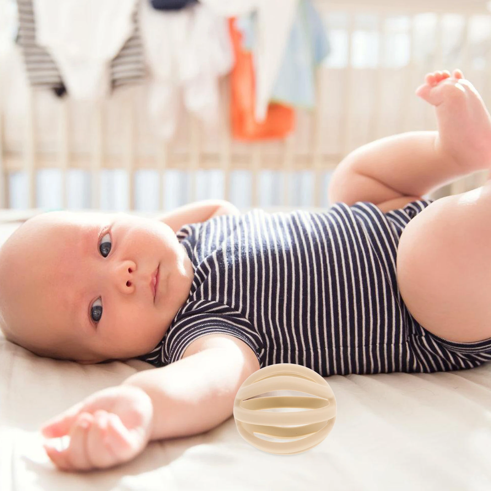 

Baby Silicone Teether Grasping Sensory Toy for Infant Motor Skills Development Chewable Toddler Plaything