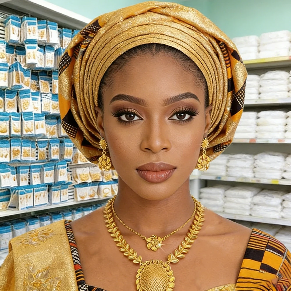 

Dubai Necklace Drop Earrings African Jewelry Women Jewelry Earrings 4pcs Set Fashion Gold Color Necklace Wedding Gifts Party