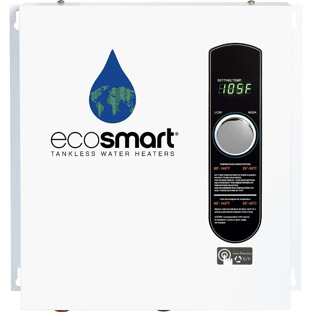 24 24 KW at 240-Volt Electric Tankless Water Heater with Patented Self Modulating Technology, 17 x 17 x 3.5