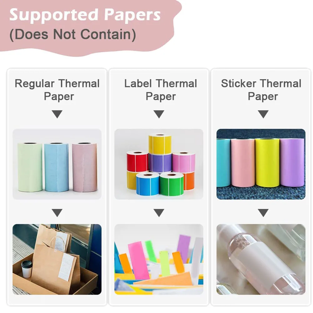 GOB-oPrinter Saku Termal Mini Portabel, Printer Foto Ponsel Pintar, Nirkabel Tanpa Tinta Termal Mini