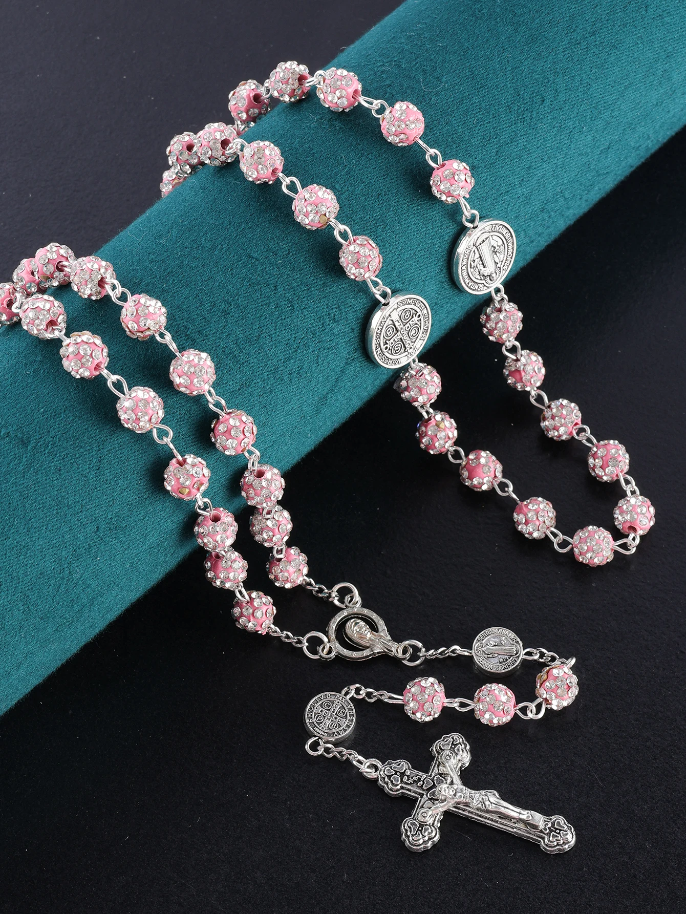 1 Stück Retro Religiöser Persönlichkeits-Rosenkranz für Männer und Frauen, Klassisch Mehrfarbig Handgefertigt Hochwertig 8mm Rosenkranz-Halskette Schmuckgeschenk – Detail 2