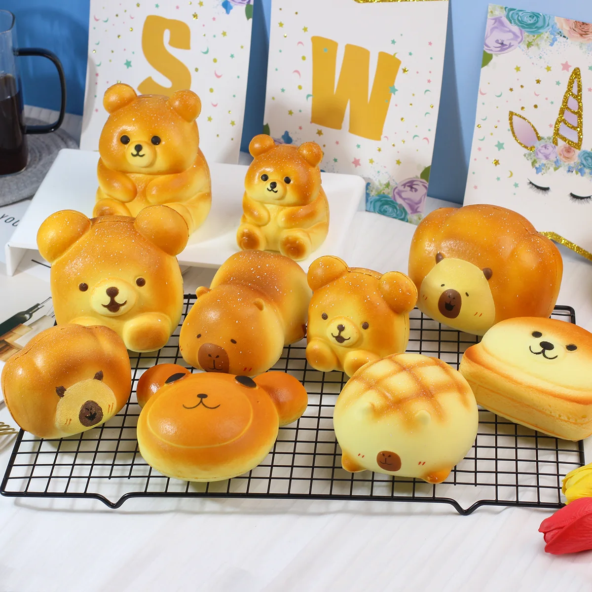 Jouet de Simulation d'animal de dessin animé en PU à rebond lent, ours mignon, pain Capybara avec parfum, jouets anti-Stress, cadeaux pour enfants