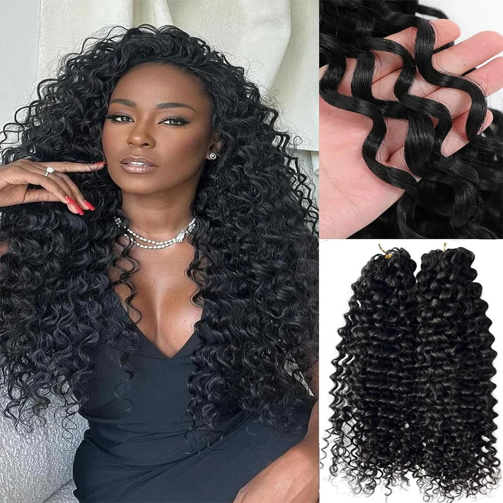 

Pre-Separated Human Crochet Hair Water Wave Crochet Human Hair Extensions Feather Crochet Human Hair 18"