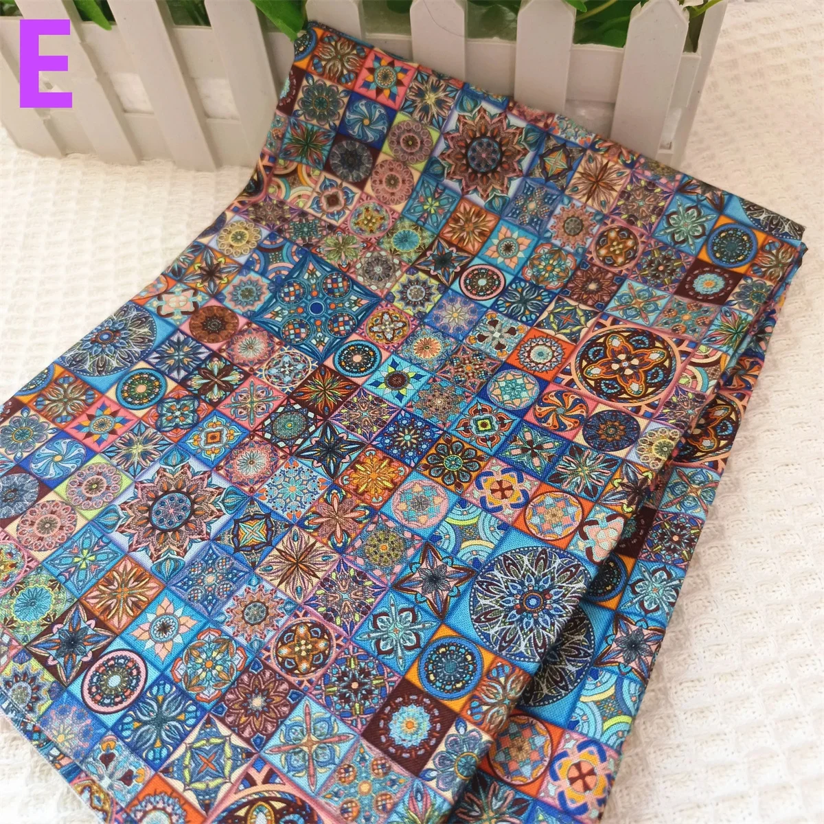 1pc 50*145cm/19.7*57in Sewing Fabric Bohemian Style Mandala 100% Cotton Printed Boho Clothes DIY Doll Dresses Handmade Patchwork