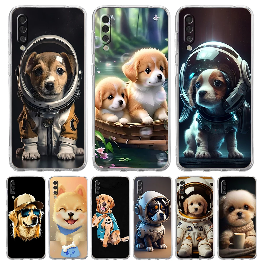 

Cartoon Dogs Transparent Phone Case for Samsung Galaxy A12 A50 A52 A70 A40 A10 A20 A30 A02 A03S A04 Cover Silicone Shell Capas