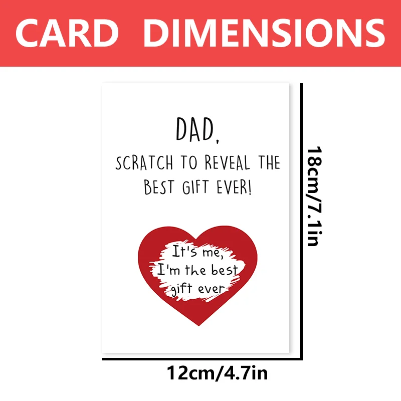 1 pc fun Father\'s Day card with creative scratch-off hearts. Creative card. The perfect gift for your dad.