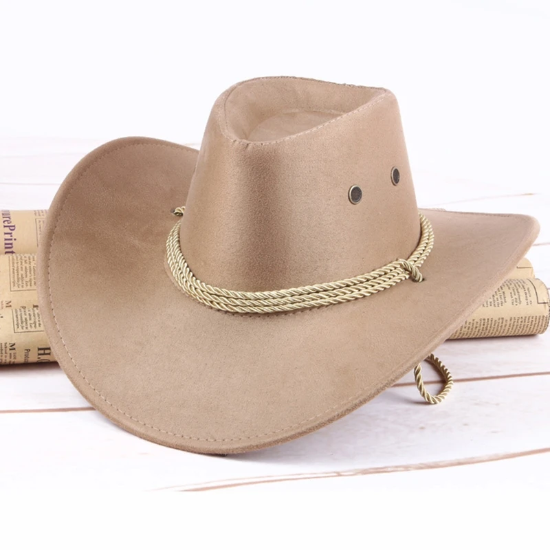 Retro Jazz Hat Wide Brim Trendy Basin Hat Vintage Western Cowboy Hat All-match Surprise Gifts for Boyfriend Girlfriend Dropship