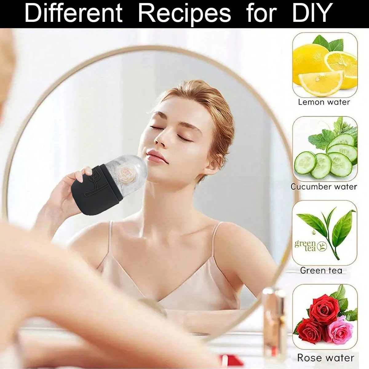 ชุดลูกกลิ้งพื้นผิวน้ําแข็งสามชิ้น - ชุดลูกกลิ้งน้ําแข็งดูแลผิวหน้า, เครื่องมือนวดหน้า, ลูกกลิ้งพื้นผิวน้ําแข็งซิลิโคน, gua sha