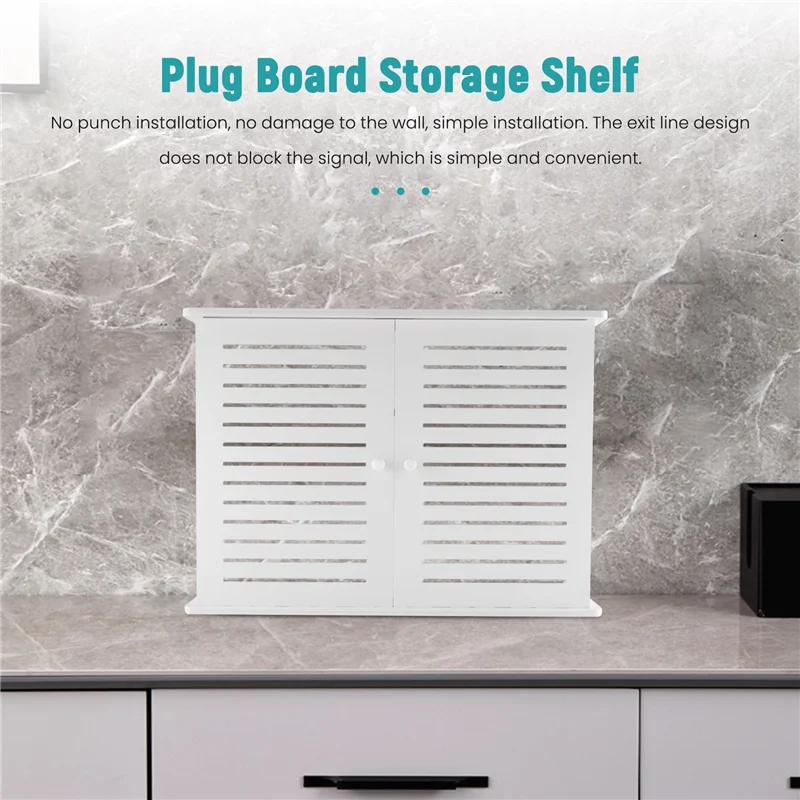 

Wireless Wifi Router Storage Boxes Wooden Box Cable Power Plus Wire Bracket Wall Hanging Plug Board Storage Shelf-ABPP