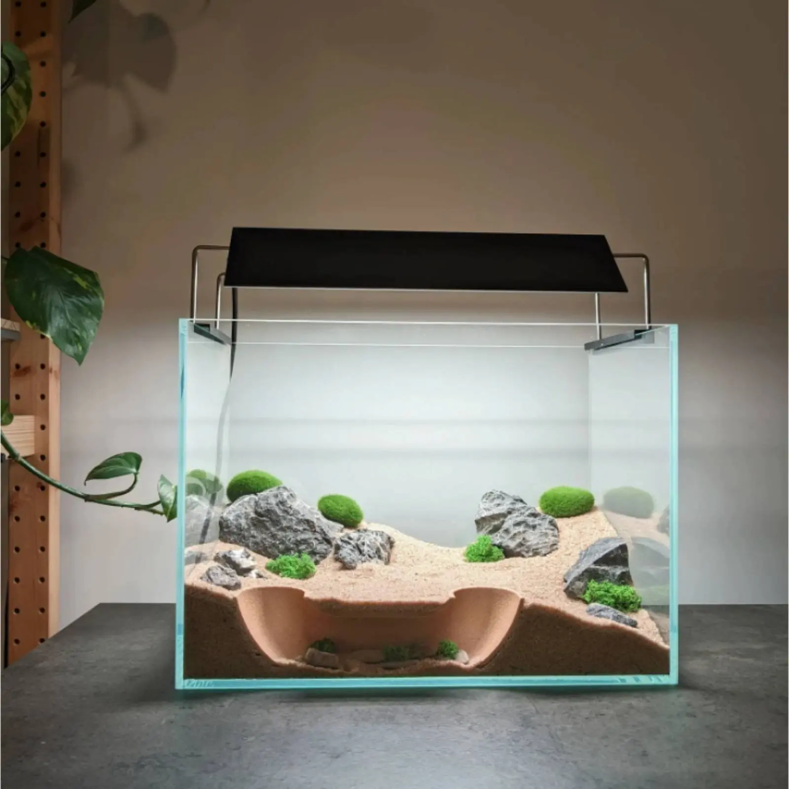 Underground Cave Ornament Natural Look Aquarium Cave Hide Terrarium Hideout Easy to Place Rock Hide for Aquatic Pet Aquarium
