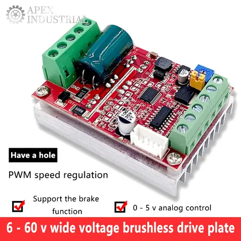 ZS-X11H DC 6-60V 400W Three Phase DC Brushless Motor Controller BLDC PWM Hall Motor Control Driver Board 12V 24V 48V