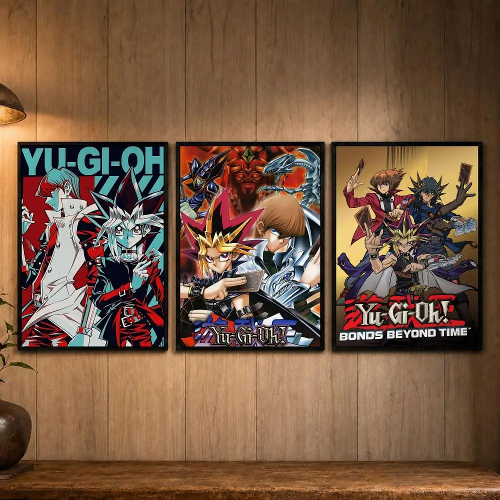 Pop Anime Y-Yu-Gi-Oh!S Poster Self-adhesive Art Poster Decoracion Painting Wall Art White Kraft Paper Home Decor