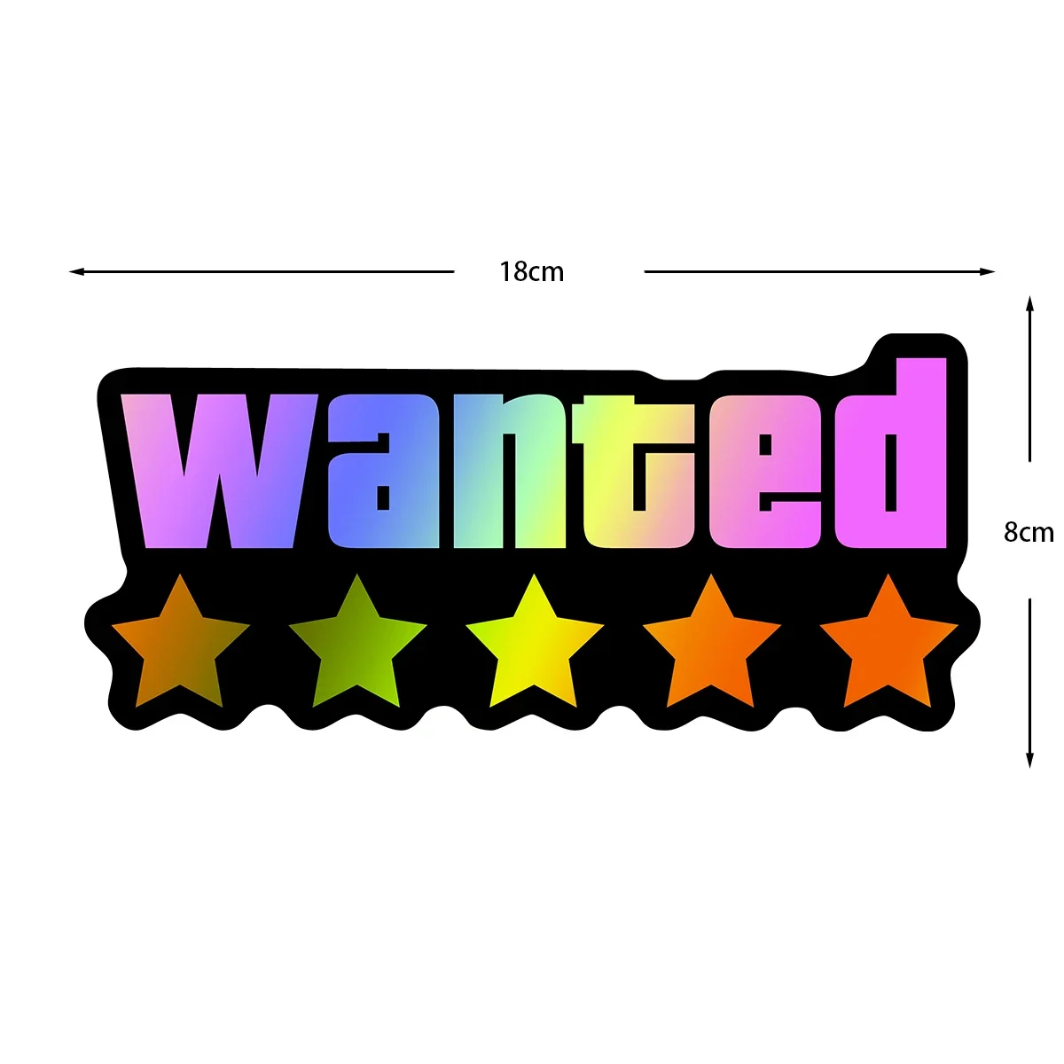 Wanted Waterproof Vinyl Sticker Decal Decorative for Motorcycle Car Helmet Fuel Tank Windscreen Exterior Decor
